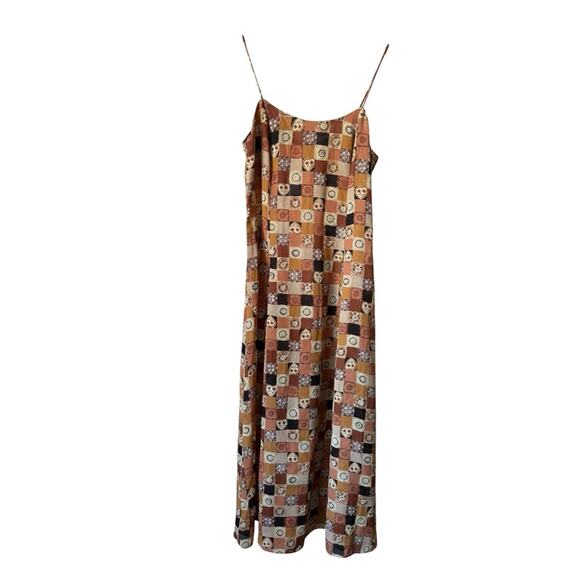 Vintage Windsor Sheer Maxi Dress with Spaghetti Strap Patchwork Y2k - Picture 1 of 5